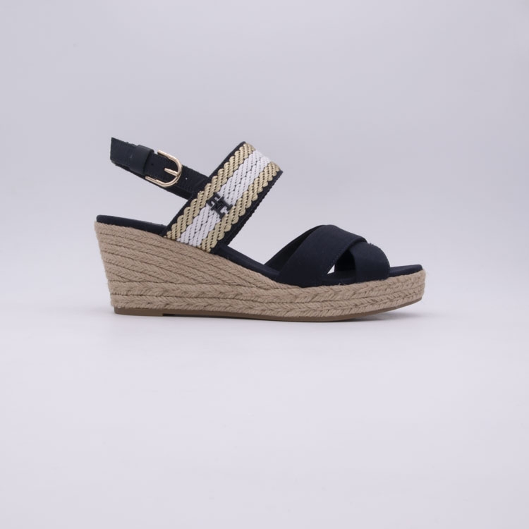 TOMMY HILFIGER GOLDEN WEBBING MID WEDGE